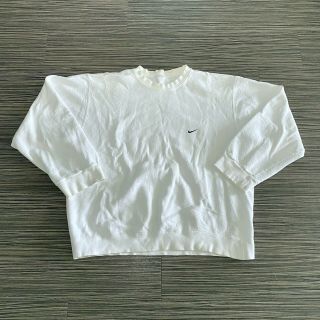 Vintage Nike Small Swoosh Pullover Crewneck Sweatshirt Mens Large White 2000