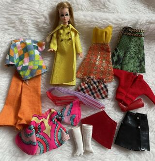 Vintage 1970 Topper Dawn Doll Body Hong Kong Fashion Accessories Clothing