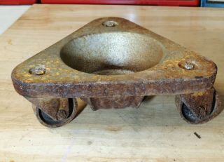 Vtg Bond Steel Wheel 2127 Dolly Truck Casters Tool Furniture Industrial Mover