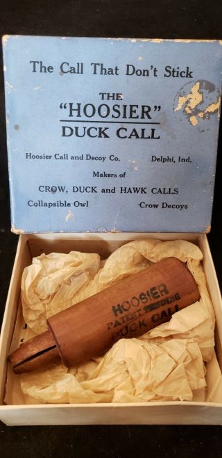 Vintage Duck Call Made By Hoosier With Retail Box