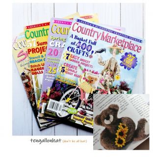 4 Country Marketplace Craft Magazines Vtg 1998 2001 2002 Farmhouse Cottagecore