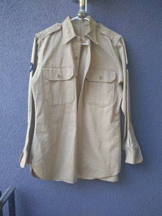 Vintage 1948 Us Air Force Military Uniform Shirt Khaki Sleeve 32