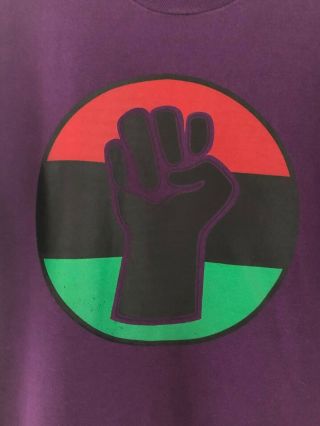 Vtg Black Power Single Stitch Purple T - Shirt Xl 90s Cross Colours Hip Hop