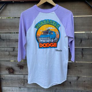 Vintage 70s Dodge Van Yellowstone National Park Baseball Style 3/4 Sleeve Shirt