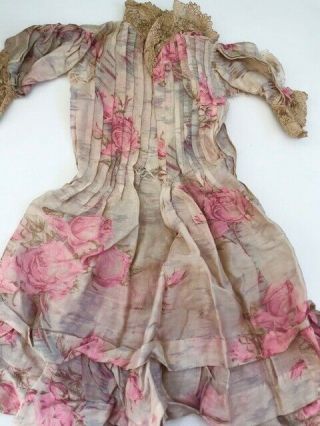Rare Antique Jumeau Poupee Peau 21 " French Fashion Doll Silk Dress