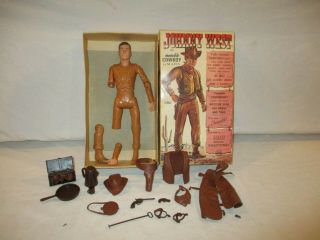 Vintage 1960s Marx Johnny West Action Figure W/ Box & Accessories