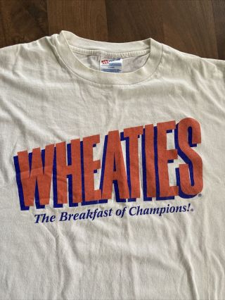 Vtg 90s Wheaties Breakfast Of Champions Single Stitch T - Shirt - Adult Xl Jordan