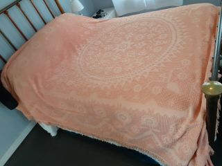 Vintage - Morgan - Jones - Peach - Chenille Bedspread - Full Size