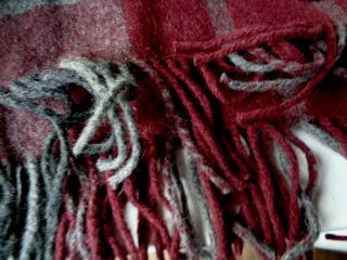 Vintage Woven Alpaca & Wool Plaid Fringed Blanket Throw Tumi 66” 60”