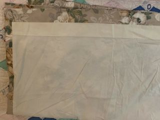 2 Vintage Custom Floral Tan White Rod Pocket Panels Lined Weighted Curtains 2