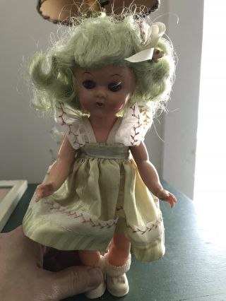 Vintage 8” Virga 1950’s Lollipop Doll Green Hair