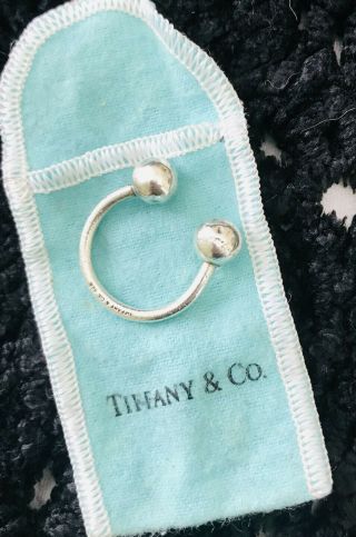 Tiffany & Co.  Sterling Silver 925 Key Ring Vintage Round Balls With Bag