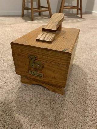 Griffin Shinemaster Solid Oak Shoe Shine Box With Accessories