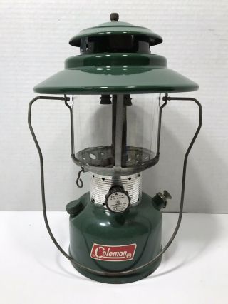 Vintage Coleman Green Double Mantle Lantern Model 228f - 08/71