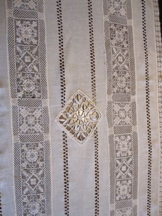 4 Antique Victorian Edwardian White Lace Curtain Panels 25 X 96 & 22 X 96