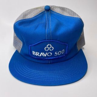 Bravo 500 Pesticide Trucker Mesh Vintage Hat Cap 70s 80s 90s Ag Patch K Brand
