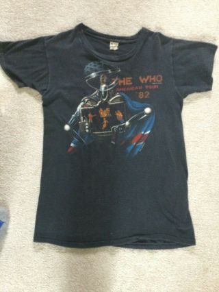 Vintage 80s Orig.  The Who American Tour 1982 T - Shirt Medium Schlitz