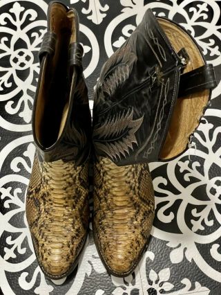 Vintage Tony Lama Snake Skin Boots Size 10 1/2 D Mens