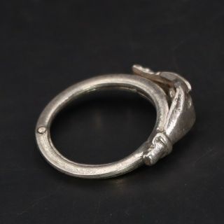 VTG Sterling Silver - Fede Gimmel Puzzle Friendship Hands Heart Ring Size 4 - 2g 3