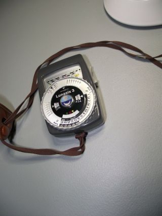 Vintage Gossen Lunasix 3 Camera Exposure Light Meter With Case West Germany