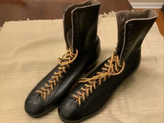 Vintage Black Ice - Skates Leather Men Size 10 Without Blades