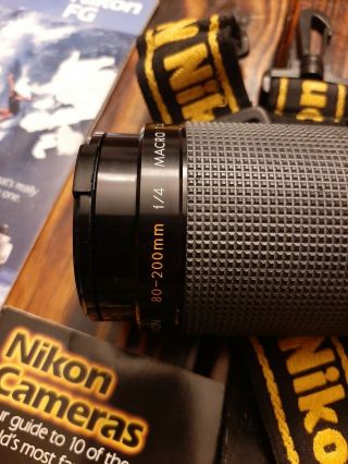 Vintage Nikon FG SLR Camera Body,  Lens 80 - 200 Macro,  Nikon Data Back Vivitar. 3