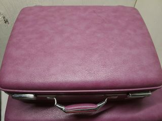 Vintage American Tourister Purple Hard Shell Suitcase Luggage Keys