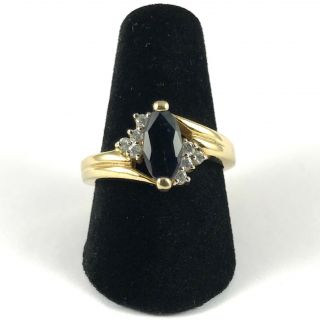 Vintage Women’s Rhinestone Hematite Ring Size 7.  5