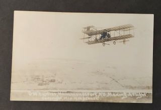 Vintage 1910 Glenn Curtiss Flight Real Photo Post Card Hammondsport,  N.  Y.