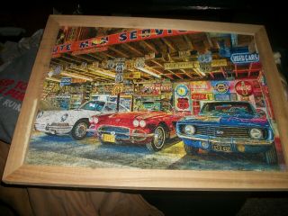 Man Cave Puzzle Picture Of Garage With Old Cars 26 Wide X 20 Tall