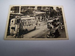 Vintage Hong Kong Street Scene Tram Photo China Transportation People Cars Shops