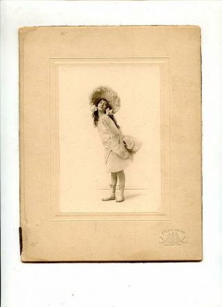 7x8 7/8 (overall) Matted Photo Ca 1900 - 10 Vaudeville Style Young Woman