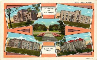 Vintage Multiview Postcard; University Of Wyoming Laramie Wy Unposted