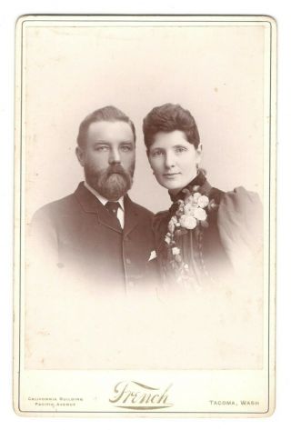 Vintage Cdv Photo Victorian Couple Man Woman Portrait Antique Cabinet Card Cd5
