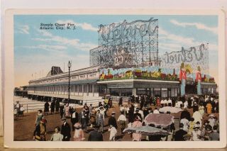 Jersey Nj Atlantic City Steeple Chase Pier Postcard Old Vintage Card View Pc