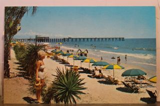 South Carolina Sc Myrtle Beach Ocean Plaza Boardwalk Fishing Pier Postcard Old
