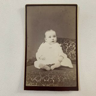 Antique Cdv Photograph Baby Girl Child Worcester,  Ma Id Sadie Luce Warner