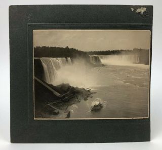 Vintage Antique B/w Art Photograph Niagara Falls Waterfall River Landscape