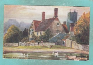 Small Tuck`s Old Postcard Of Priory Farm,  Carisbrooke Church,  Isle Of Wight,  E9.