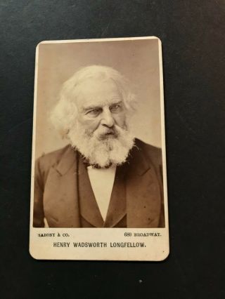 1880 Henry Wadsworth Longfellow Cdv By Sarony