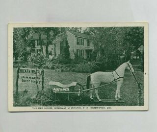 Kimmswick Mo Missouri Advertising Postcard The Old House Restaurant Yz6655