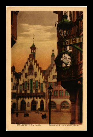 Dr Jim Stamps Market Street View Old Postcard Frankfurt Germany