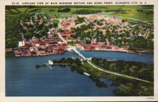 Elizabeth City,  North Carolina,  Tar Heel State,  Nc - - Old Vintage Linen Postcard