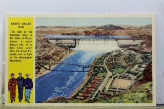 Washington Wa Grand Coulee Dam Columbia River Postcard Old Vintage Card View Pc