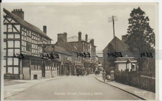 Vintage Postcard,  The Royal Oak Hotel,  Market Street,  Tenbury Wells,  Malvern Hills