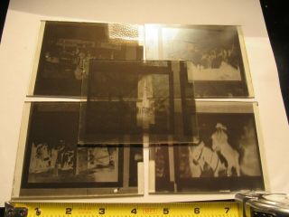 Antique 1900 Chinese China Glass Negative Photo 32 Of 32 Five Various Slides