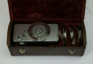 Rare Kodak Retina I Ia Close Up Rangefinder With Thre 21.  5mm Thin Filters,  Case