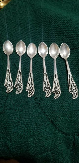 Vintage Set 6 Mini Rare Spoons Russian Soviet Silver 875 “