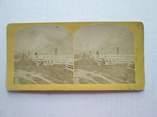 (1) Late 1800s Early 1900s Stereoview,  Houses Of Fishermen,  Nantucket,  As Seen