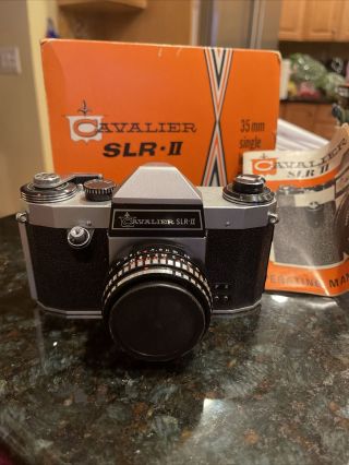 Very Rare Vintage Cavalier SLR - II 35mm Film Camera w/Case Orig Box 2